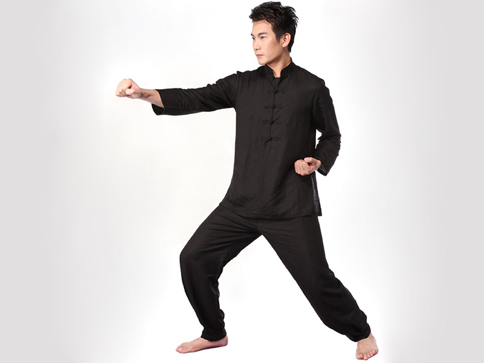 Tai Chi Clothing Set Casual Style Black Detail image